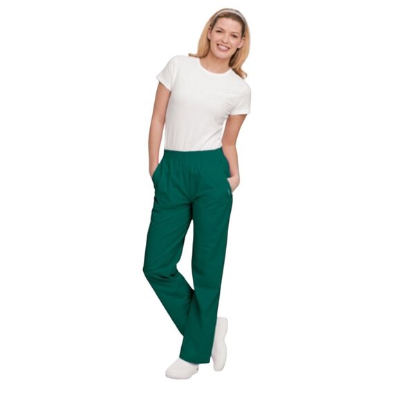 Landau Women's 2X Large Hunter Green Elastic Waist Scrub Pants - Picture 5 of 11